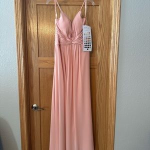 Peach long bridesmaid dress never worn.